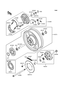 VN250 Заднее колесо и цепь