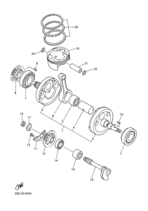WR400F Коленчатый вал и поршни
