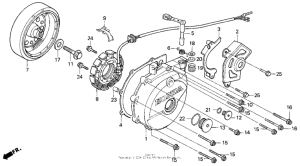 XR600R Крышка картера левая
