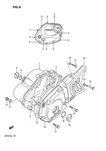 DR125 Crankcase cover ass`y  (v