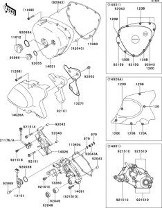 EJ650 Левая крышка двигателя