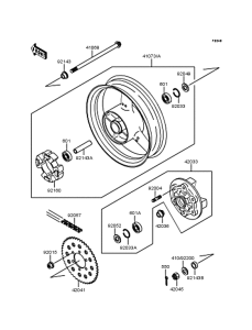 ZX400 Заднее колесо и цепь