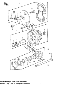 KDX175 Front hub / brake