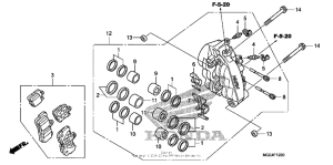 VFR1200F (DCT) Передний тормозной суппорт левый