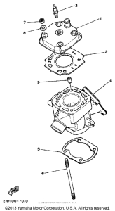 YZ80W (Motocross) Cylinder head-cylinder