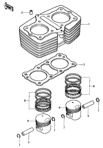 KZ440 Cylinder / pistons