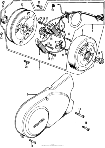 CL70 Left crankcase cover + alternator