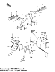 KZ200 Footrests / stands / brake pedal