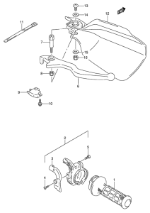 DR650 Рукоятка газа и тормоза