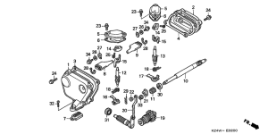 CR125R Клапан выхлопа