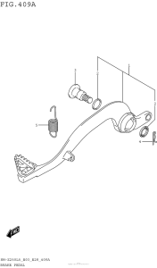 RM-Z250 Педаль тормоза