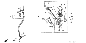 CB125T Fr. brake master cylinder