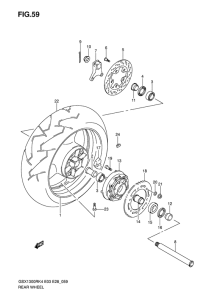 GSX1300R Rear wheel complete assy