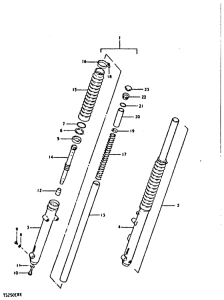 TS250 Вилка передней оси
