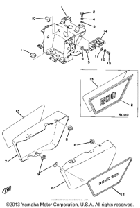 XS500C Battery box - side cover