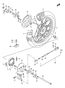 DF200 Rear wheel complete assy
