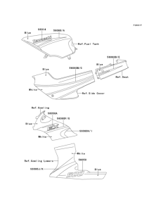 EX500 Decals(ex500-a7)(blue / white)