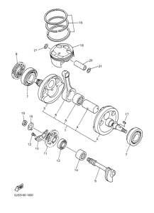 YZ426F Коленчатый вал и поршни