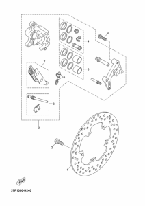 YP250R Передний суппорт