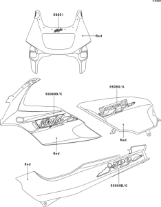 EX500 Decals(red)(ex500-d1)