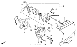 VF1100C Rear cover + water pump