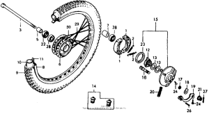XL125 Front wheel + panel
