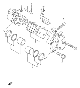 RGV250 Передний суппорт