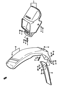 DR125 Headlamp cover-front fender