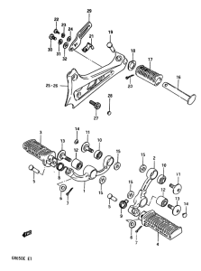 GR650 Подножки