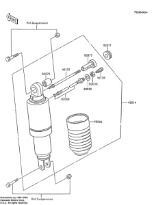 ZX600 Абсорбер удавный в сборе задний