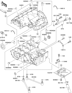ZX600 Картер двигателя