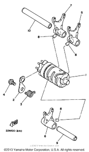 YZ80S (Motocross) Shift cam - fork