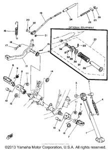DT250F Stand - footrest - brake pedal