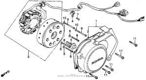CM450 Cm450e / cleft crankcase cover + alternator