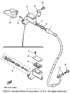 WR250Z Главный тормозной цилиндр