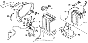 CB400 Right side cover + battery