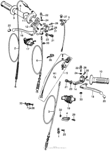 CR250 Handle grip + cable