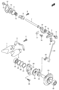 RM125 Клапан выхлопа