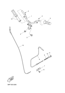 XN125 Steering handle. cable