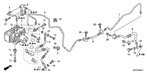 NSS250EX Шланги и трубки заднего тормоза
