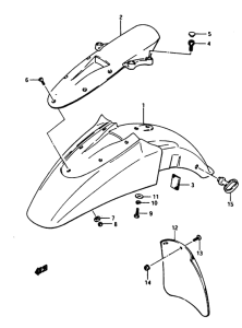 GS1150 Front fender-gsx1100ese / efe / esf / eff / esg / ...