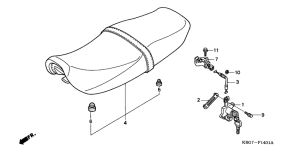 CB250 Double seat assy dark gray