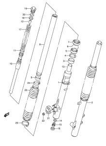 DR350 Передняя вилка