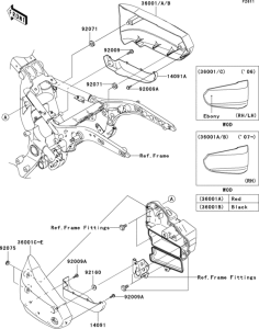 VN1600 Боковые обтекатели
