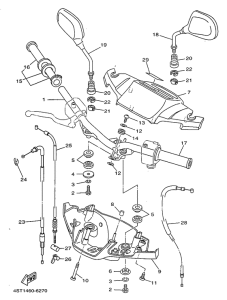 T105E Steering handle. cable