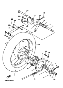 TRX850 Rear wheel complete assy