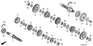 VTR250 Трансмиссия