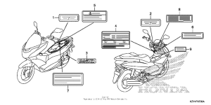 PCX150 Лейбл предостережения