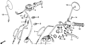CM450 Cm450a control levers + switches + cables
