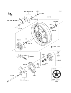 EX250 Заднее колесо и цепь